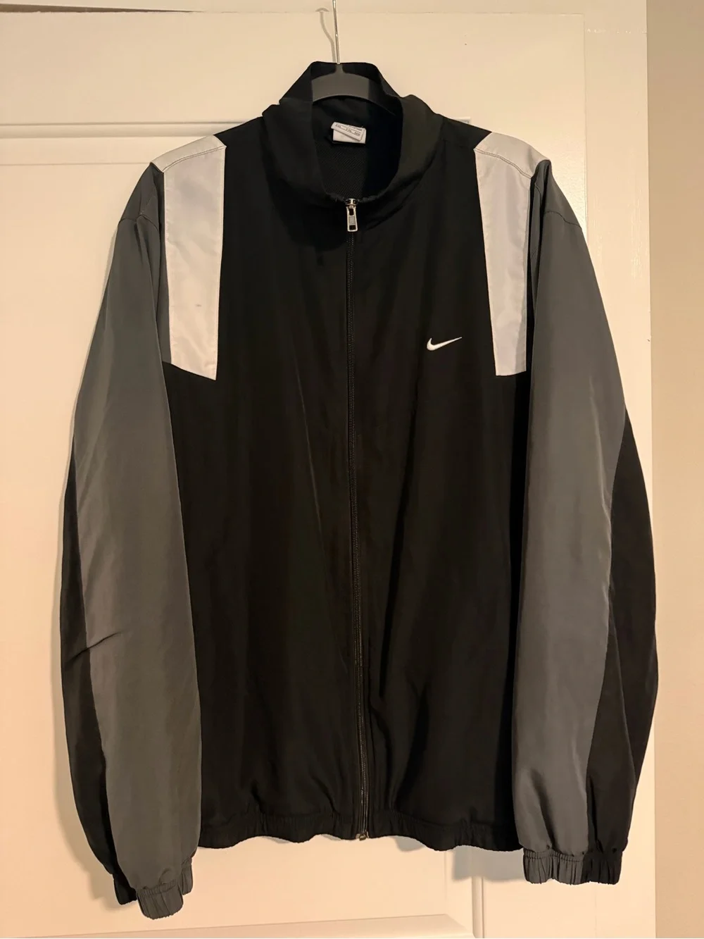 Vintage Y2K Nike Full Zip Retro Nylon Track Jacket Sz 2XL Black